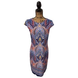 Liz Claiborne Cap Sleeve Paisley Dress - Size 4